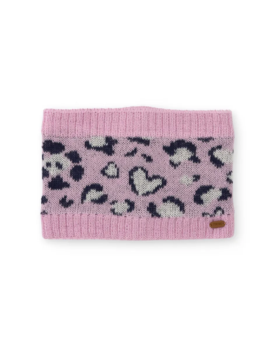 Tuc Tuc Scaldacollo Bimba Rosa Animalier Maglia