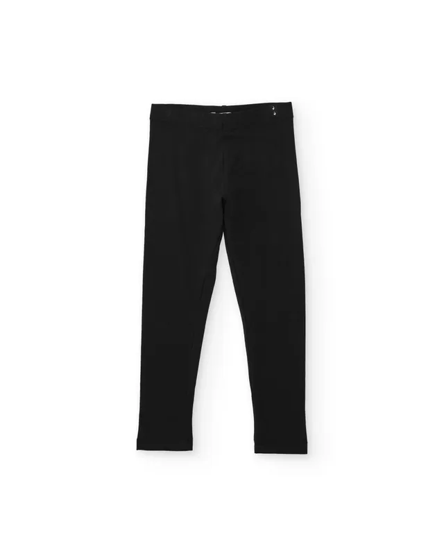 Tuc Tuc leggings bambina nero lungo cotone elasticizzato