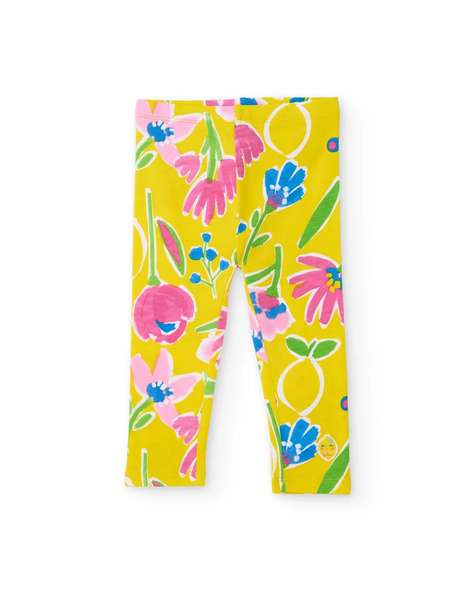 Tuc Tuc Leggings Bambina Gialli Stampa Floreale