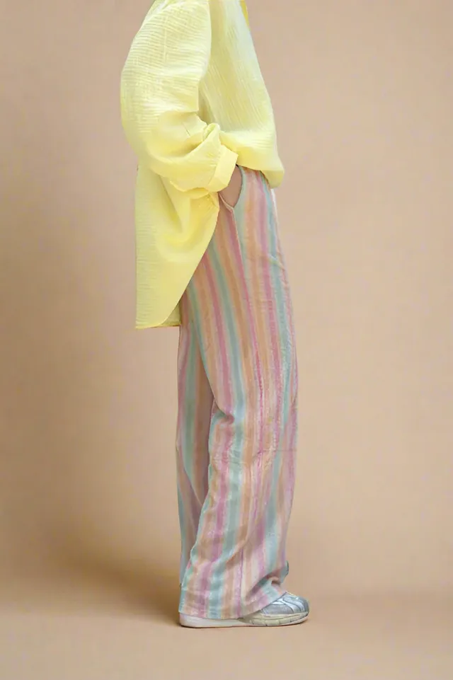 Ella and Rapha OLIVIA ROZY stripes pantaloni arancioni in spugna