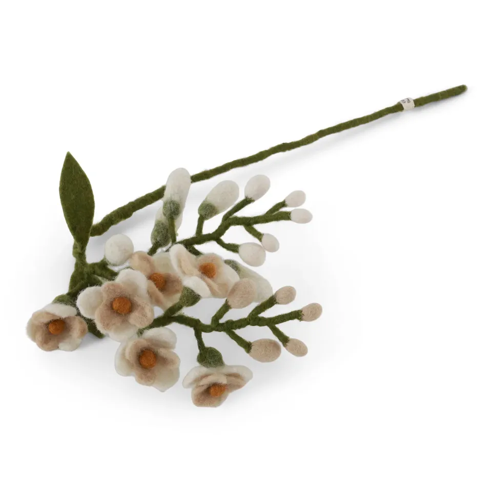 Gry & Sif glicine bianco grande fiore in feltro lana