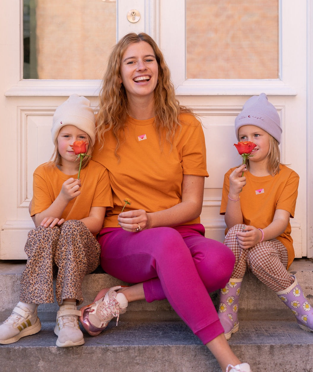 Ella and Rapha Love Letter t-shirt donna arancione cotone