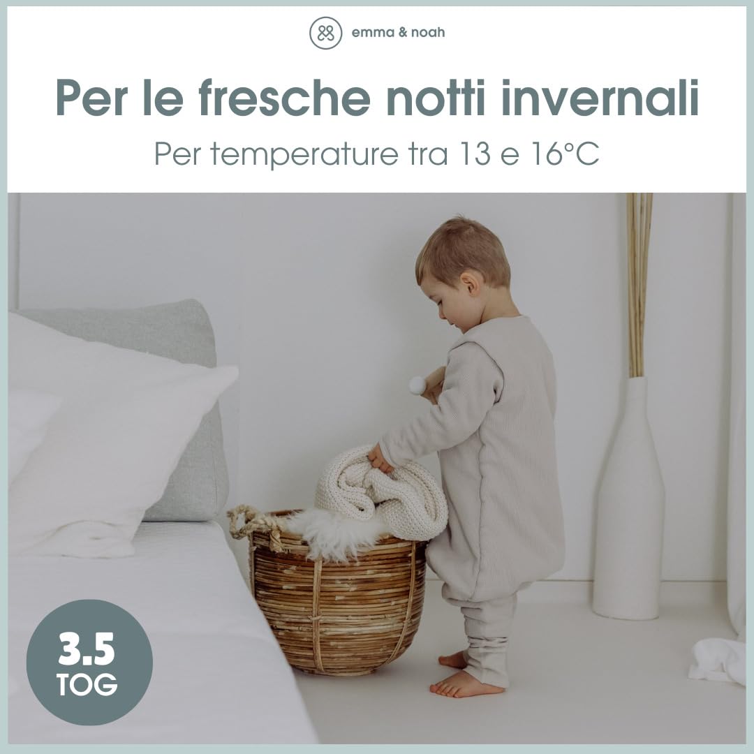 emma & noah Sacco nanna 3,5 TOG maniche staccabili cotone bio