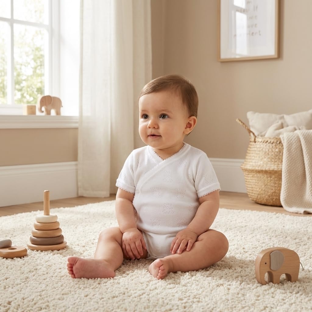 Babidu body incrociato prematuro bianco cotone orsetti