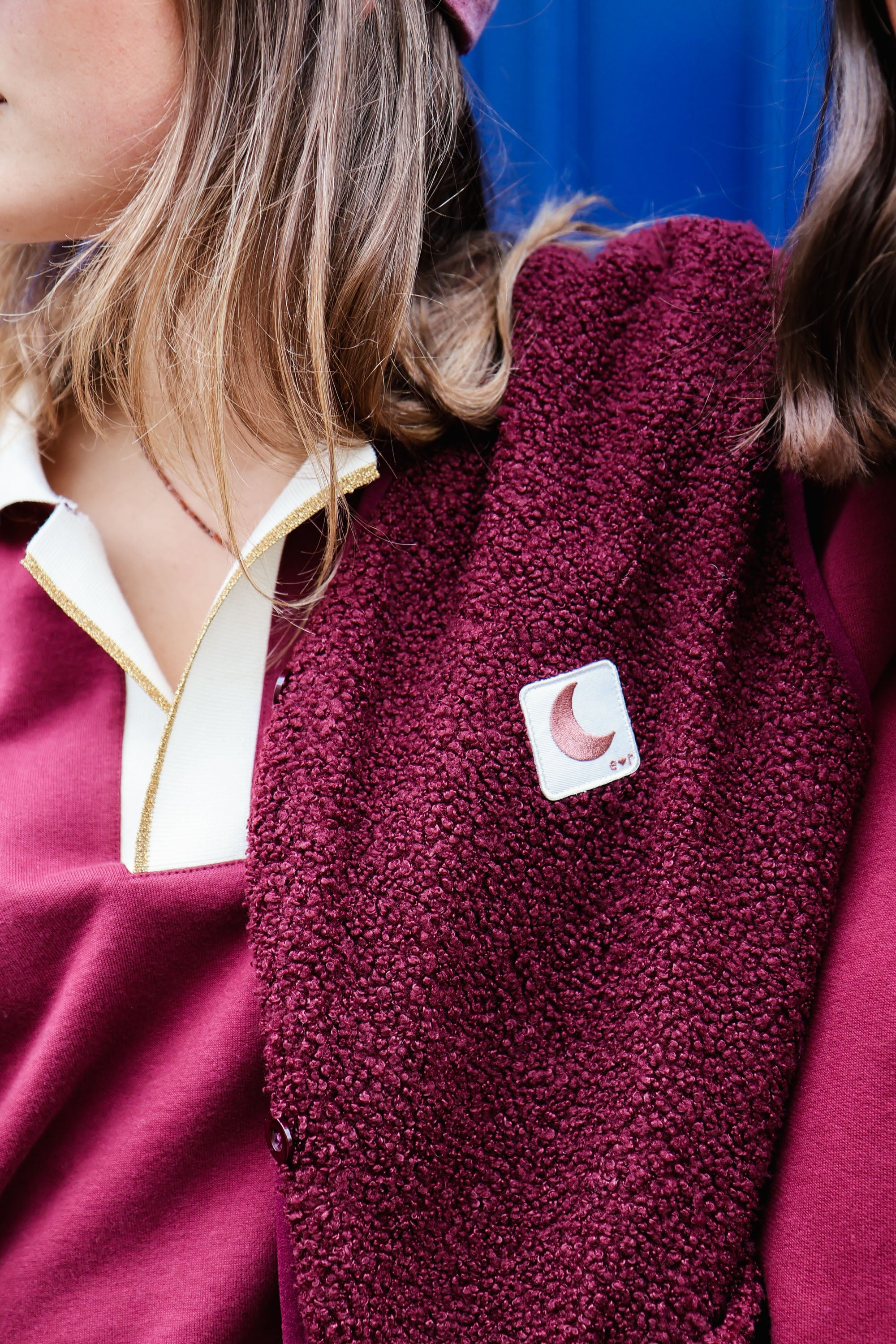 Ella and Rapha Teddy gilet bordeaux donna poliestere
