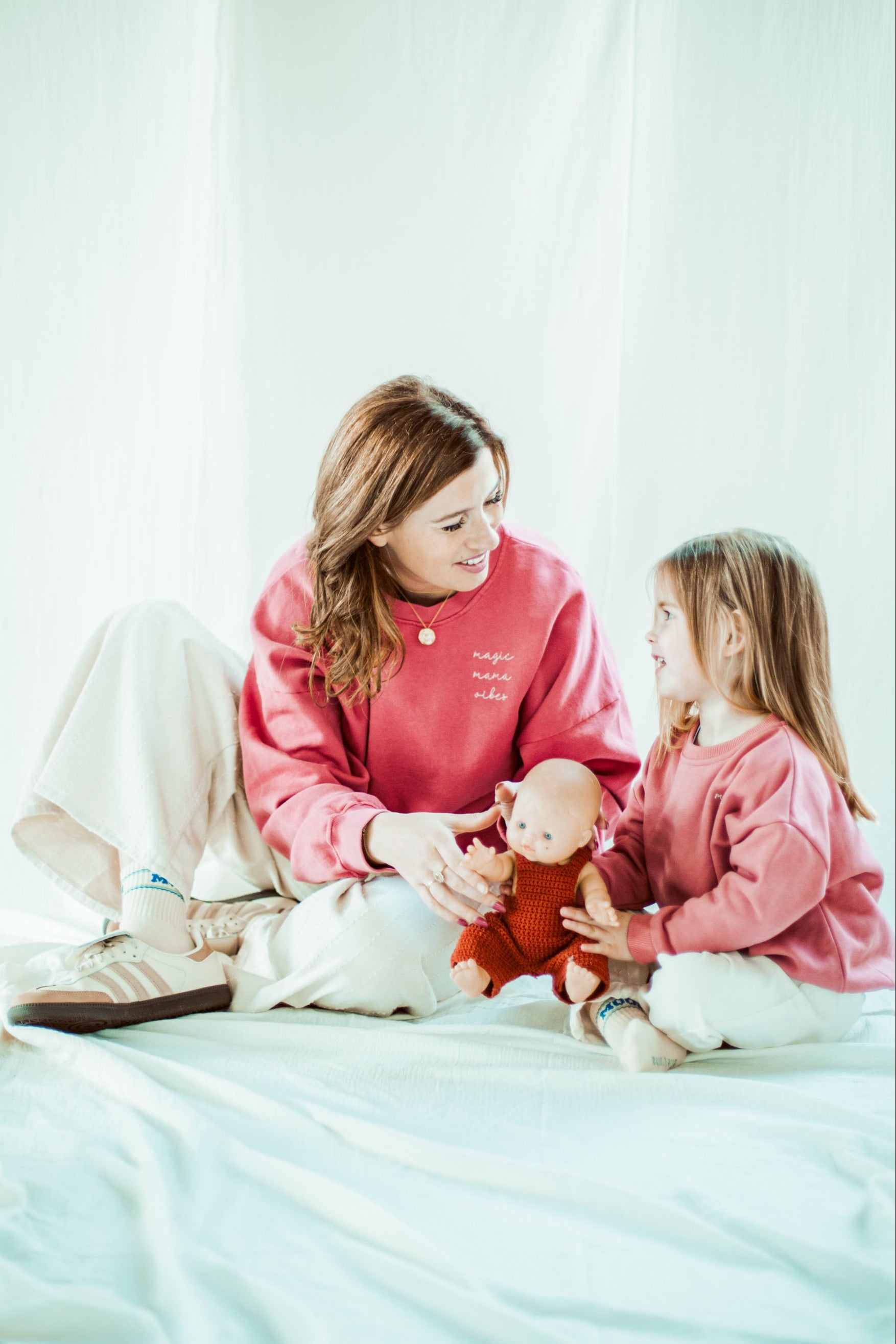 Ella and Rapha Mama felpa donna rosa cotone