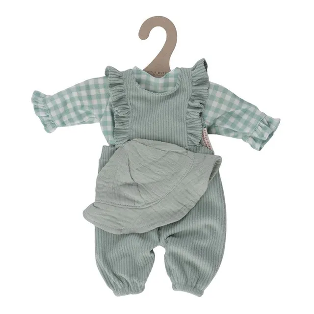 Little Dutch Vestito Bambola Quadri Verdi con Cappello
