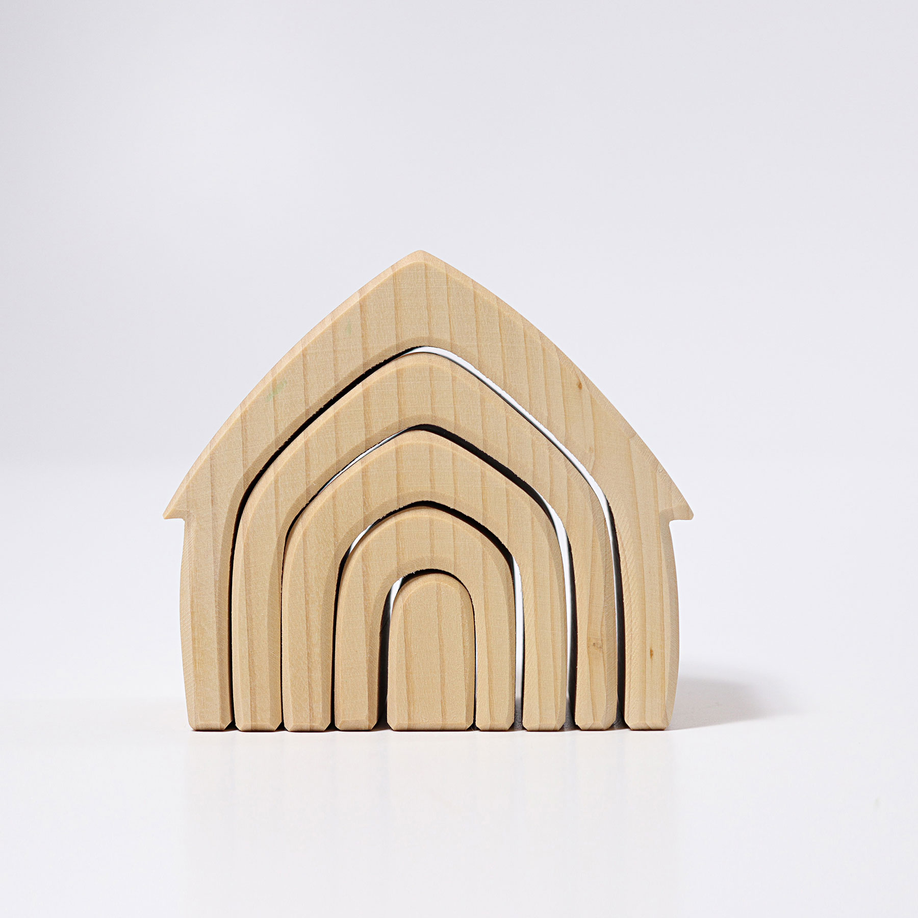 Grimm's casa impilabile legno naturale 5 pezzi 13 cm