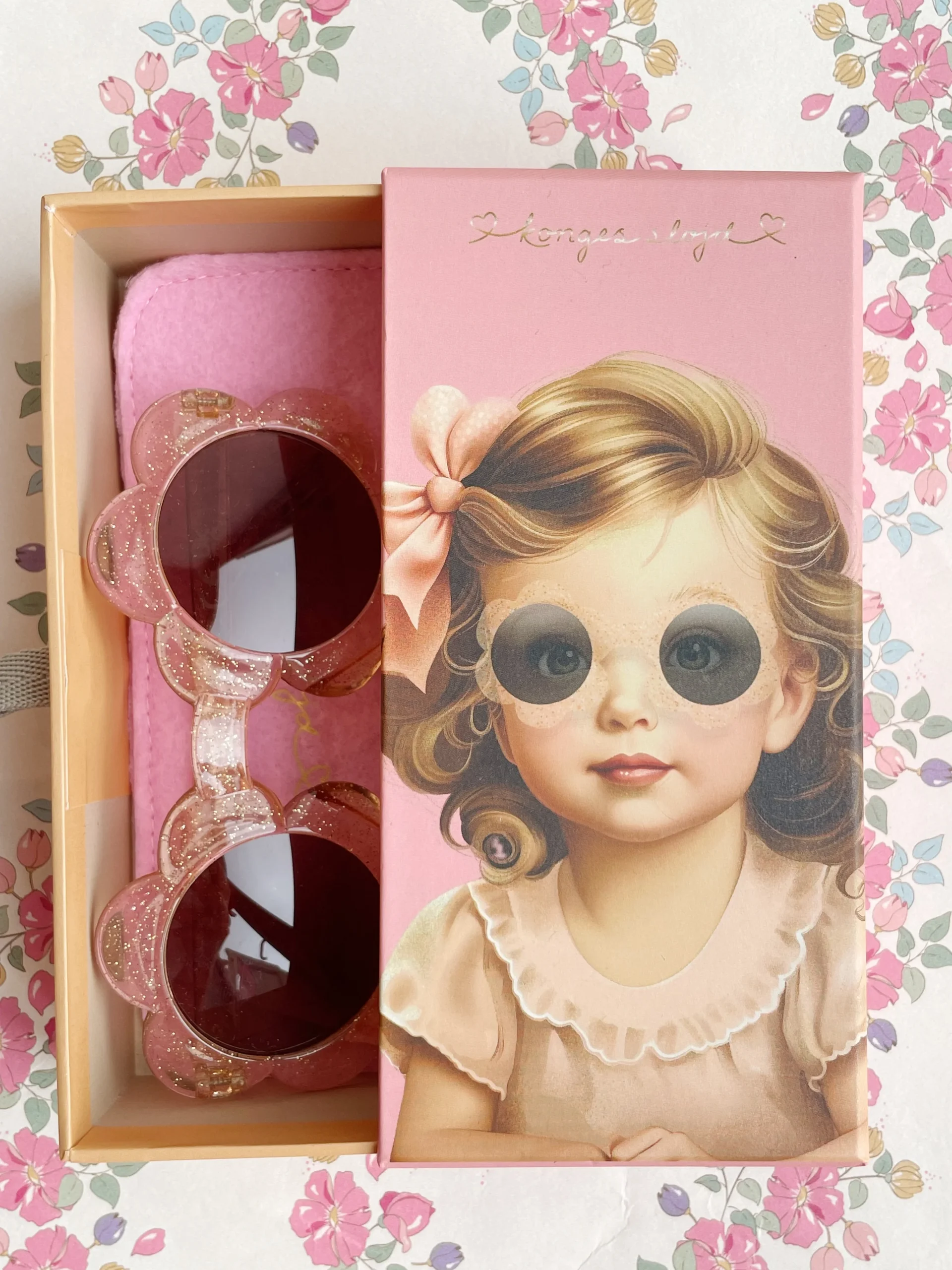 Konges Slojd Baby Flower occhiali sole bimbi glitter UV