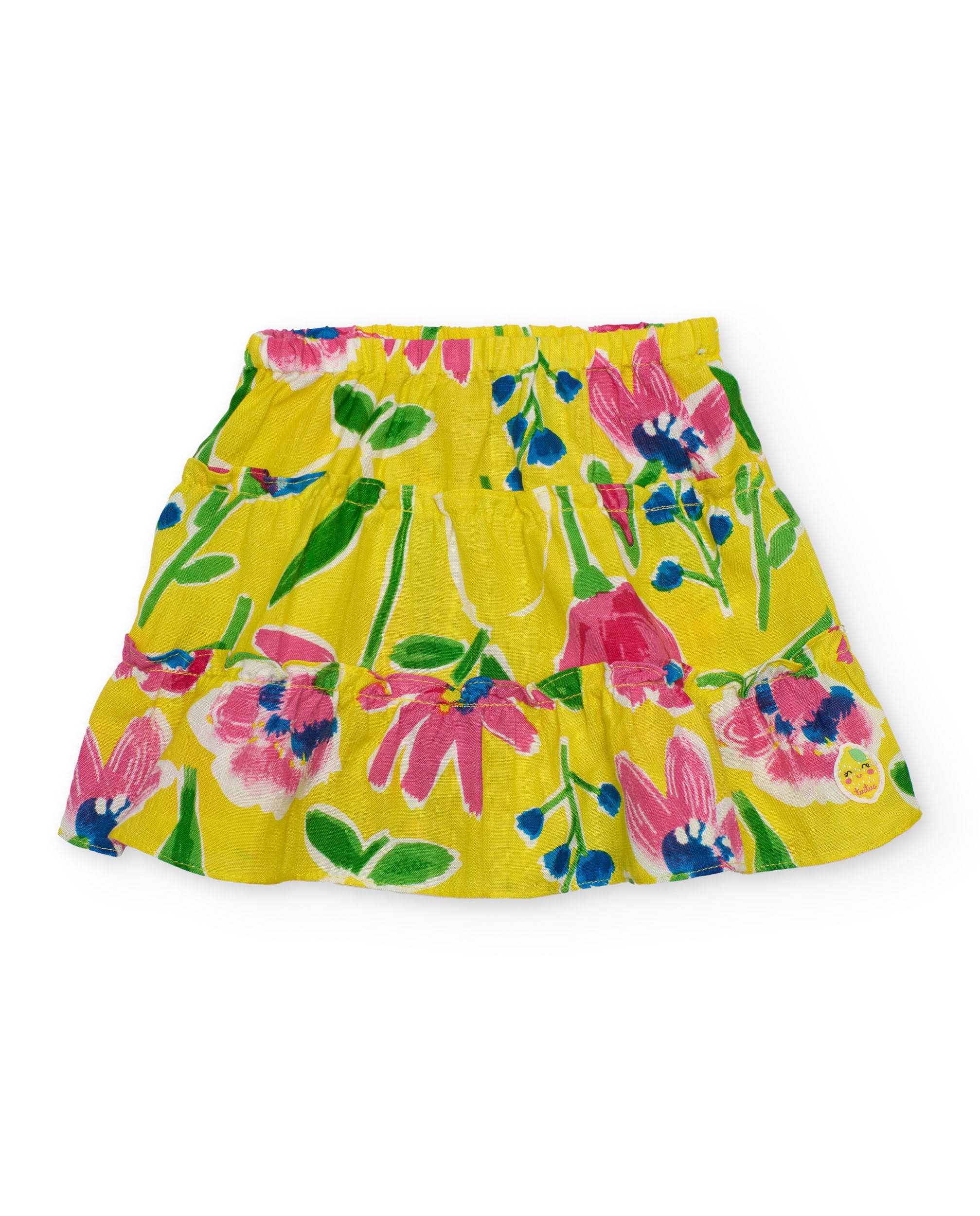 Tuc Tuc gonna bambina gialla a fiori a balze
