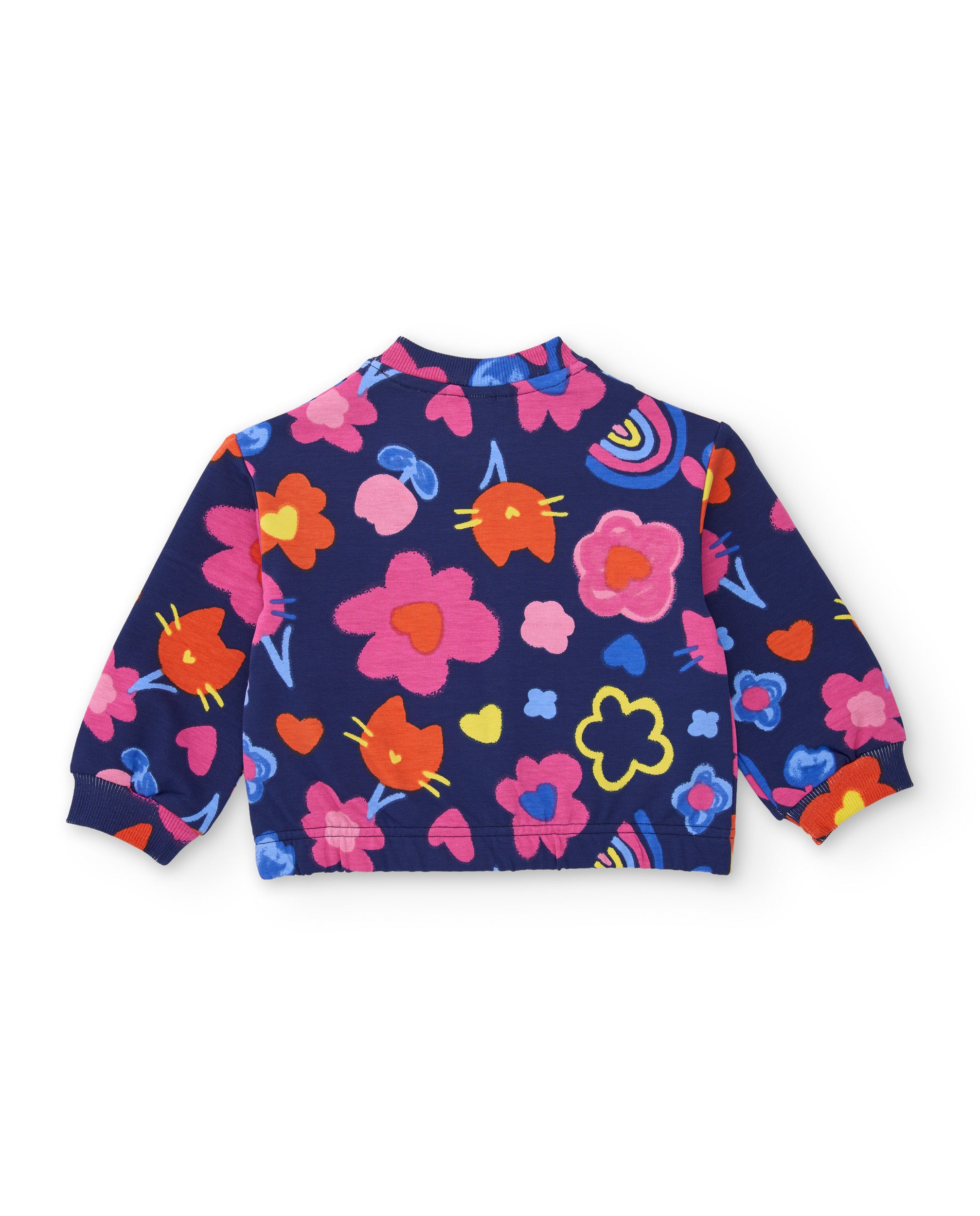 Tuc tuc Meow Meow giacca pile bimba blu fiori