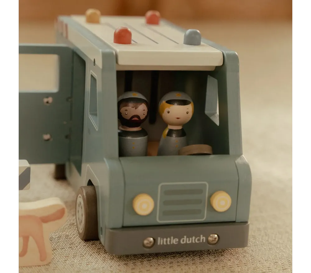 Little Dutch Camionetta polizia macchinina legno con personaggi