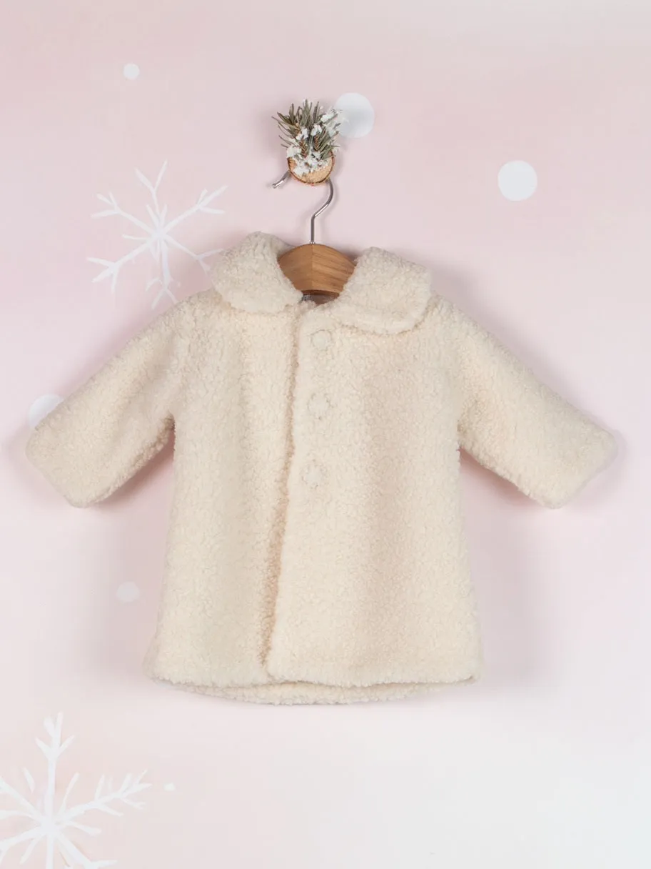 Mebi cappotto bimba montone osso 12 mesi caldo