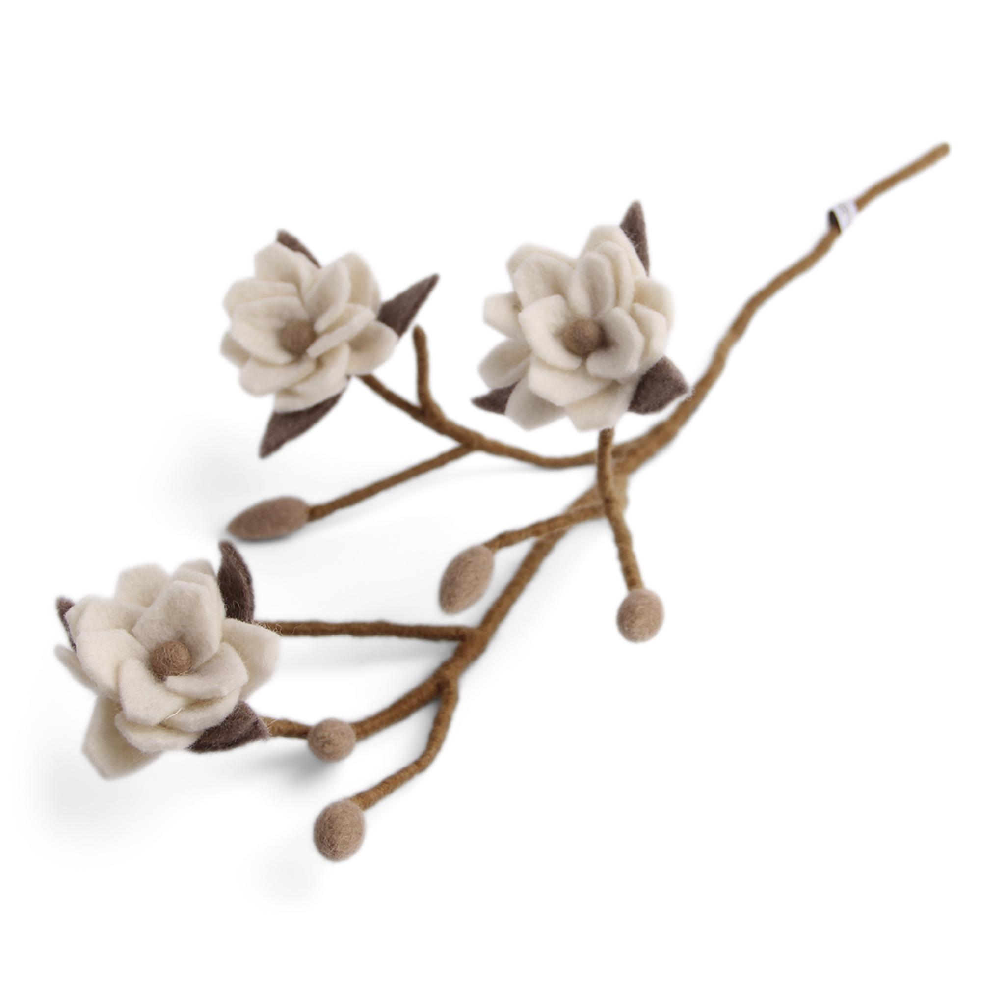 Gry & Sif Ramo Magnolia Bianca ramo decorativo lana 60 cm