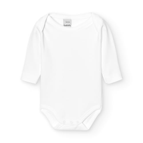 Babidu Body manica lunga collo americano bianco 9-12 mesi cotone