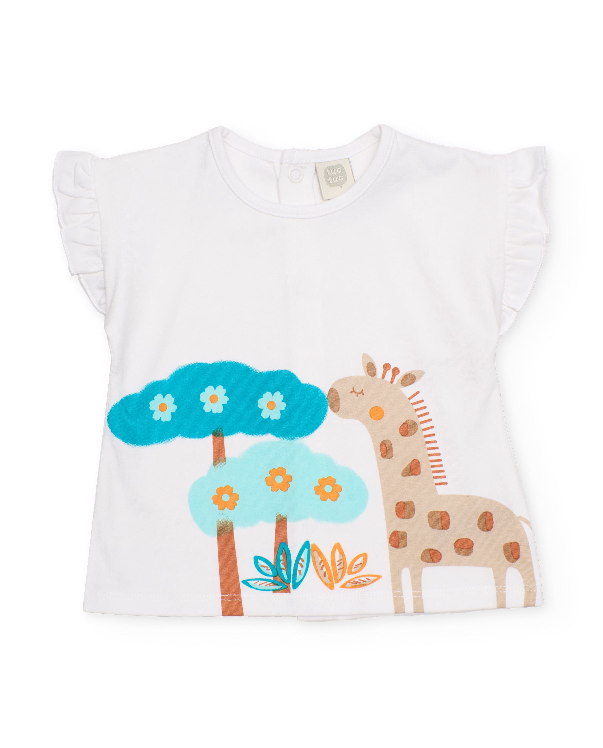 Tuc tuc Giraffa completo neonata arancio 3 pezzi zip