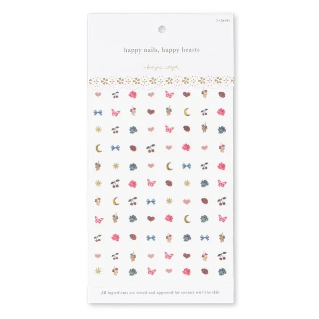 Konges Slojd stickers unghie nail art 3 fogli dai 3 anni