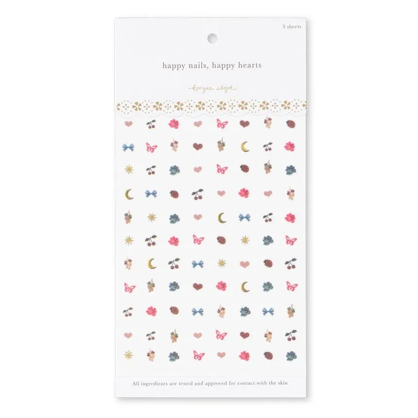 Konges Slojd stickers unghie nail art 3 fogli dai 3 anni