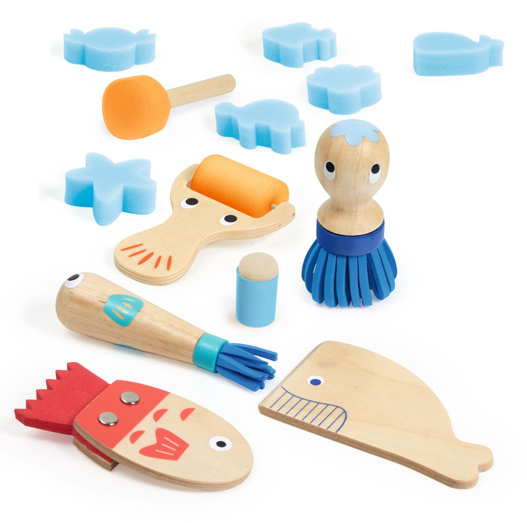 Djeco Tools for Painting Set Pittura 6 Strumenti in Legno