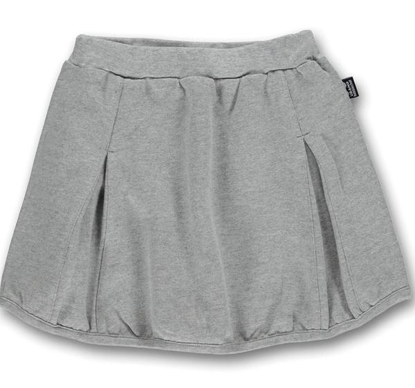 Ubang gonna a pieghe bambina grigio melange cotone bio