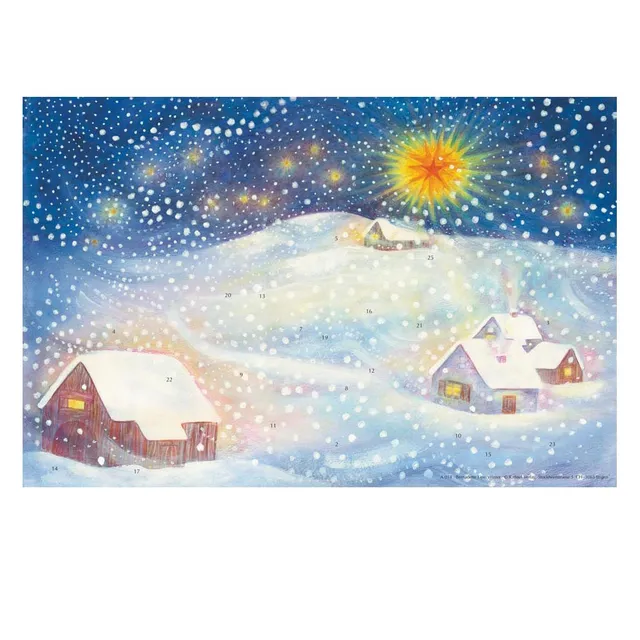 Calendario dell'Avvento a finestrelle Stella Polare 47 cm