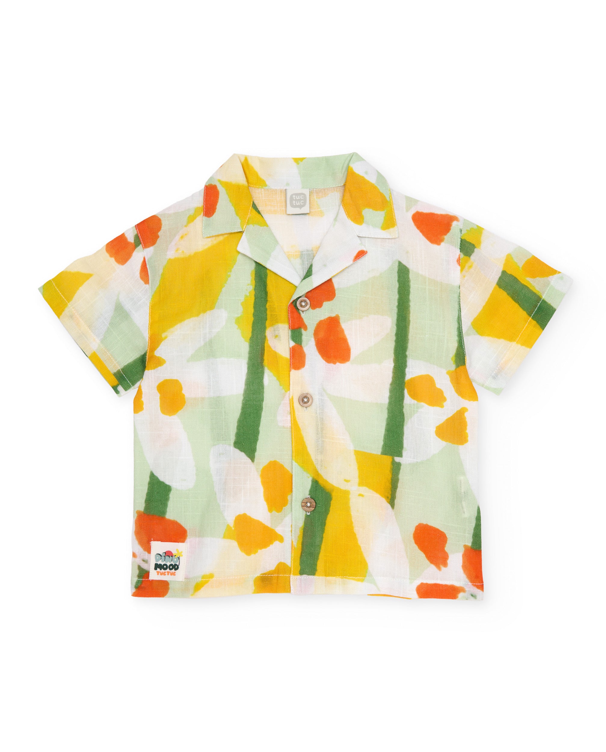 Tuc Tuc camicia bambino verde stampa artistica