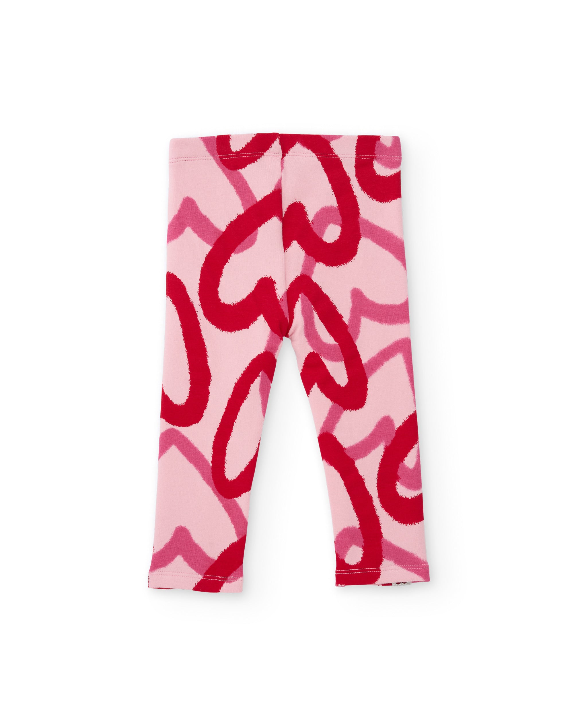 Tuc Tuc leggings bambina rosa stampa cuori felpati