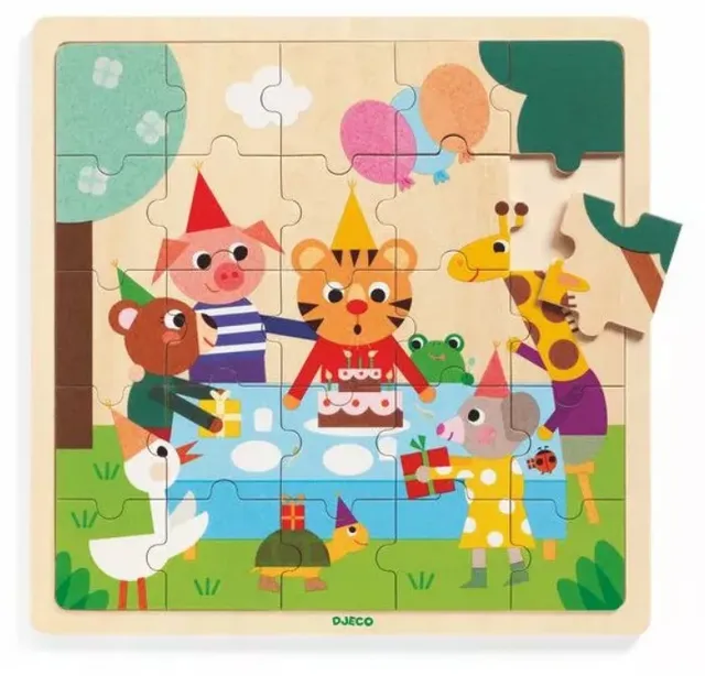 Djeco Happy Bday puzzle legno 25 pezzi 30 cm