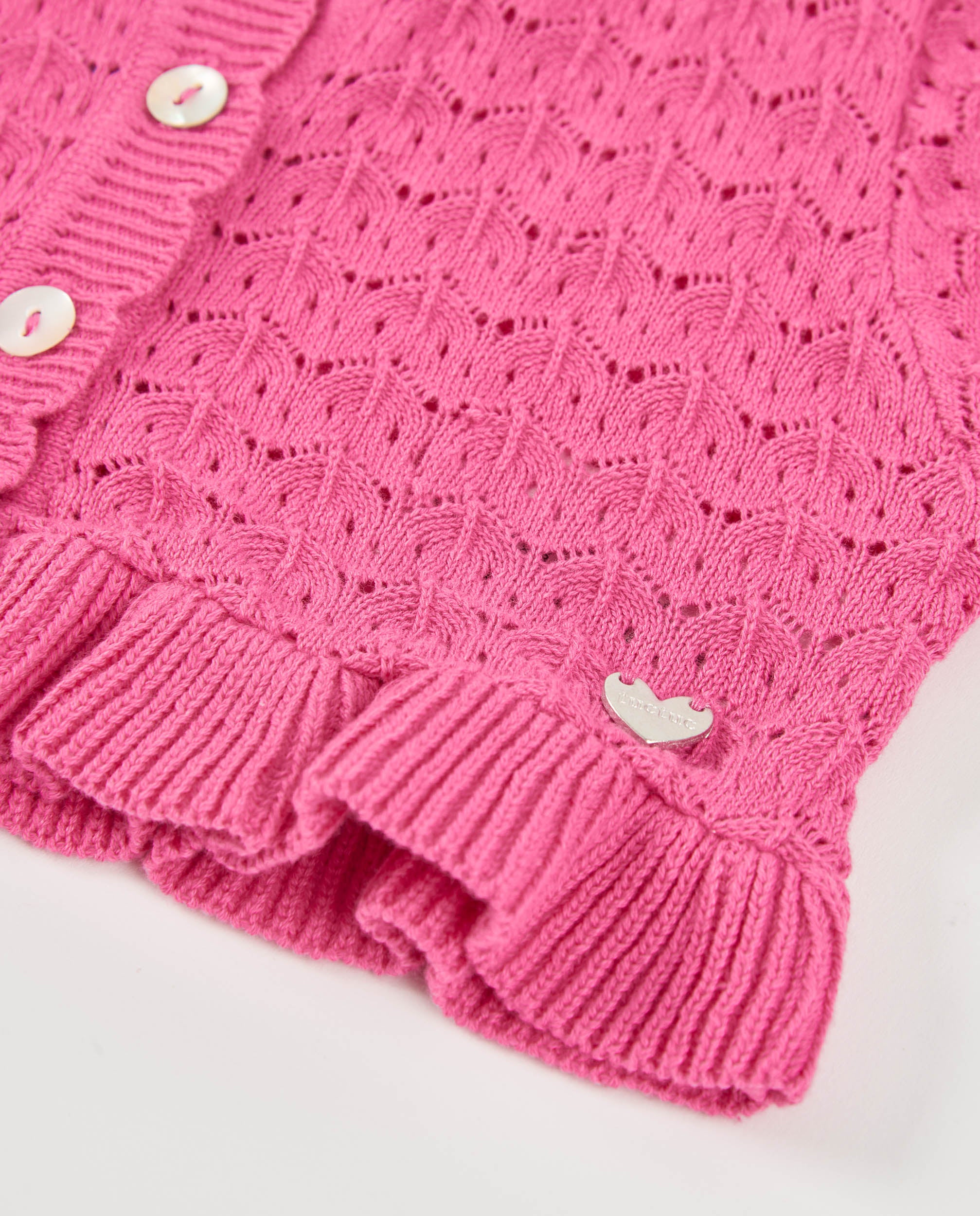 Tuc Tuc cardigan bambina traforato rosa fucsia
