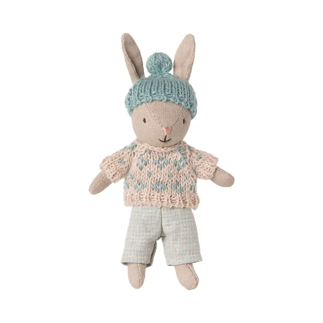Maileg Bunny Cappello Blu Pupazzo Morbido 14 cm