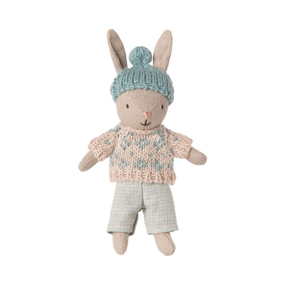 Maileg Bunny Cappello Blu Pupazzo Morbido 14 cm