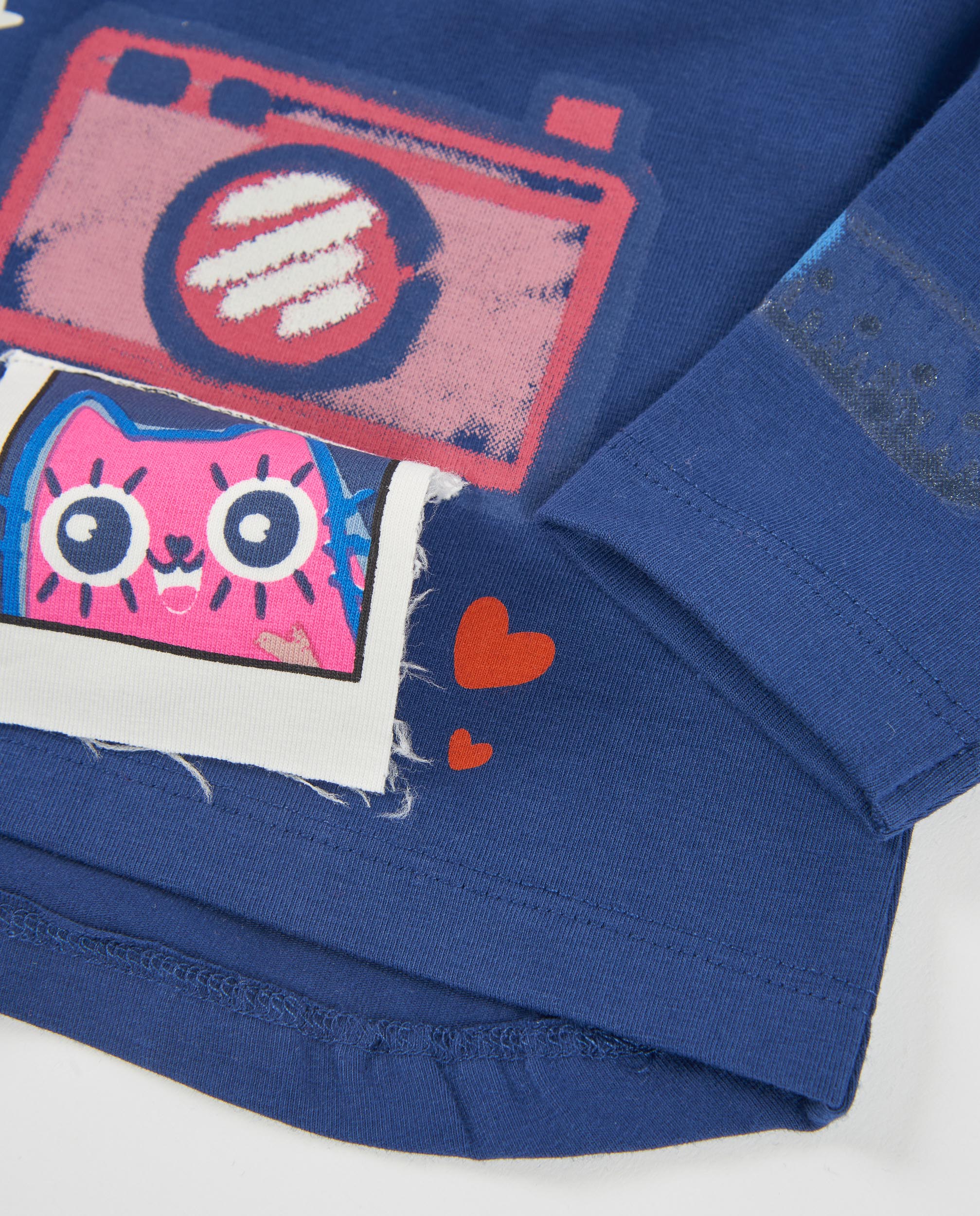 Tuc Tuc Meow Meow maglietta bambina blu navy con stampa