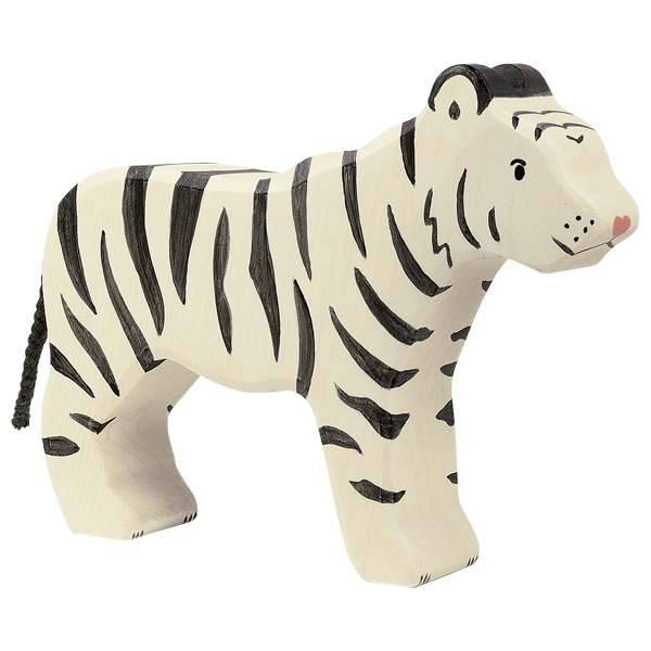 Holztiger tigre bianca grande figura legno