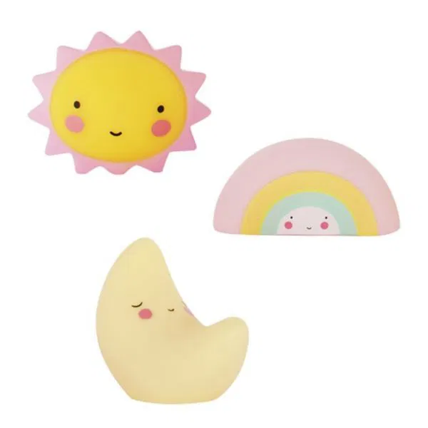 Little Lovely Company sole luna arcobaleno mini figure 3 pezzi