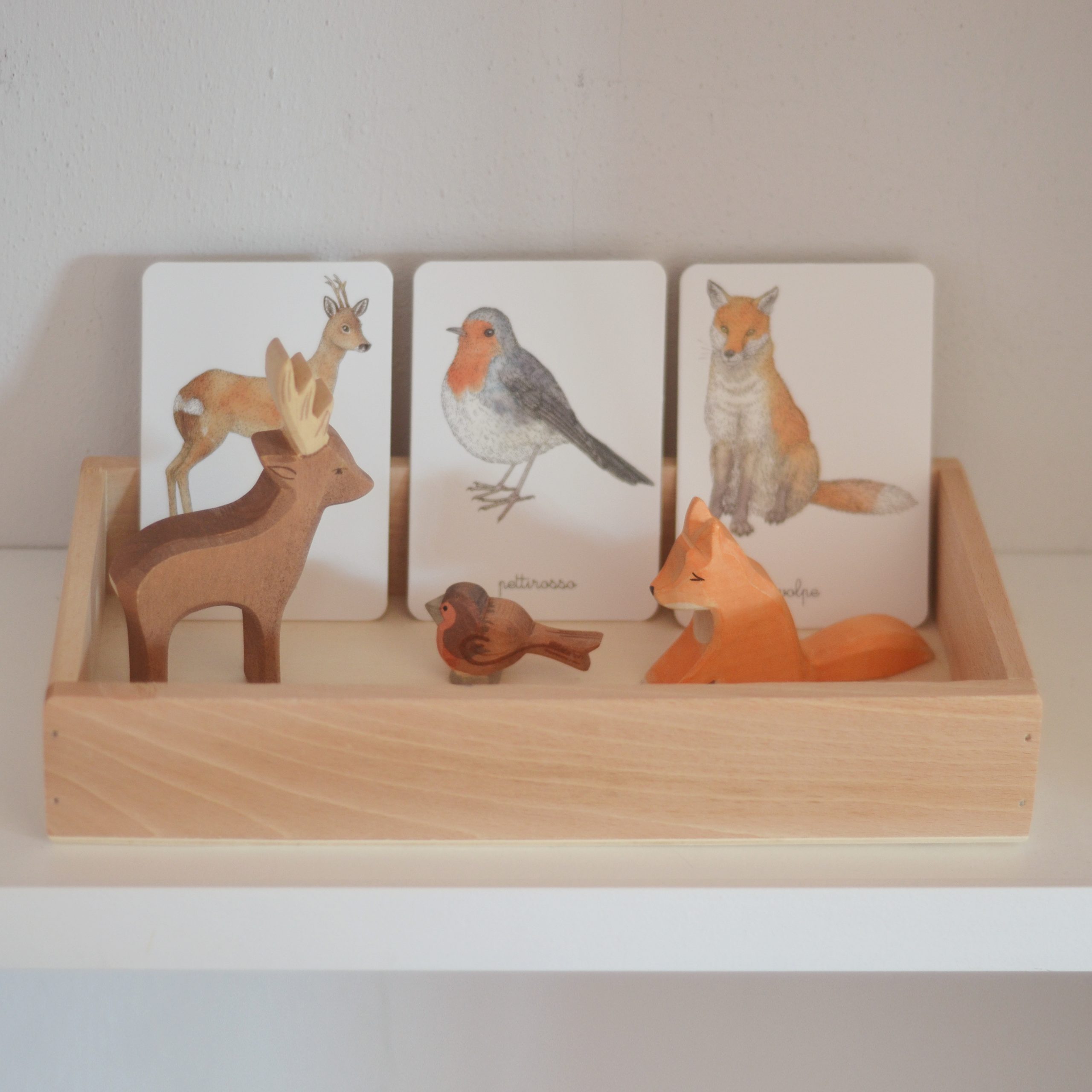 Vassoio attività Montessori legno 15x30 cm
