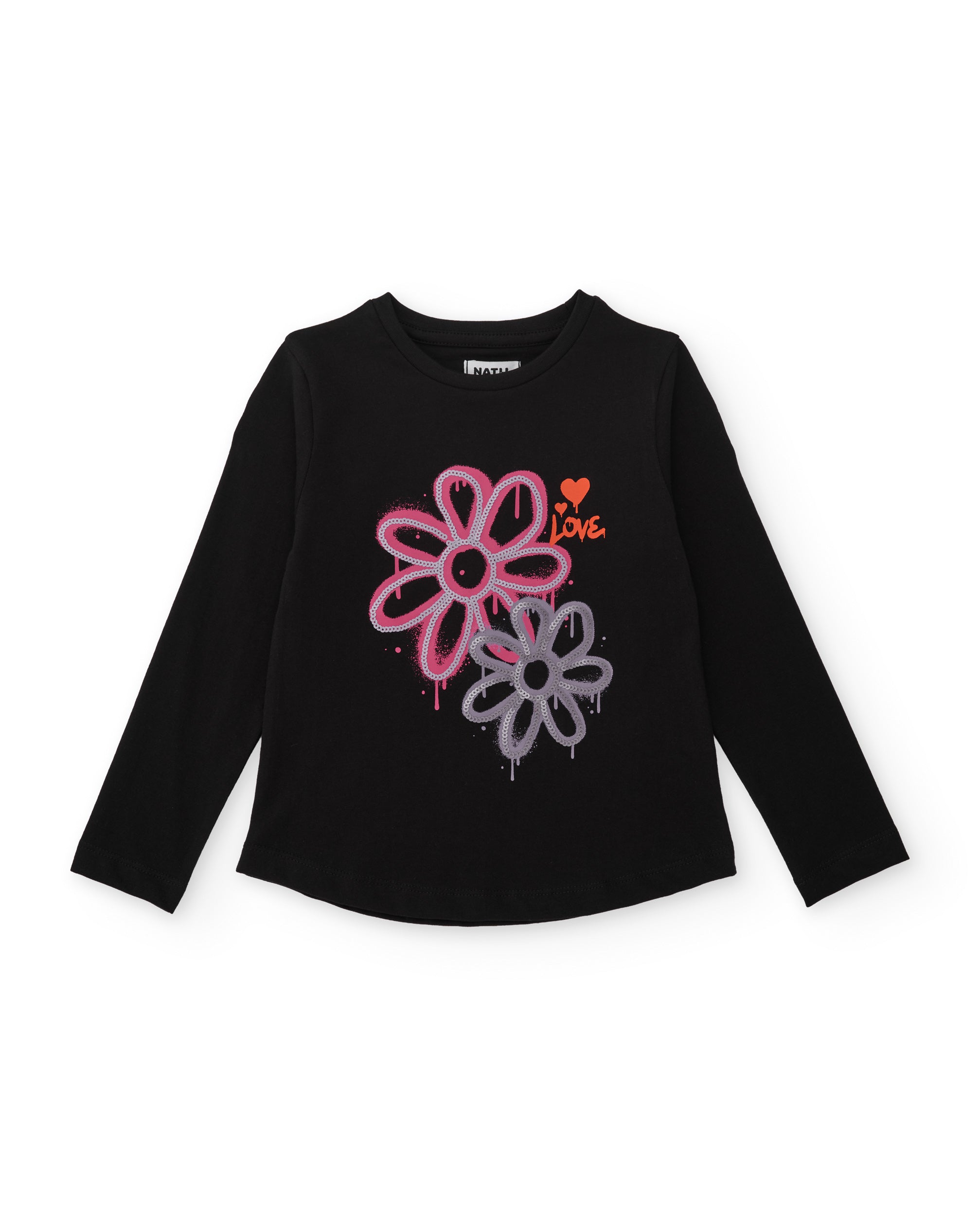 Tuc Tuc completo bimba maglia nera leggings fucsia floreale