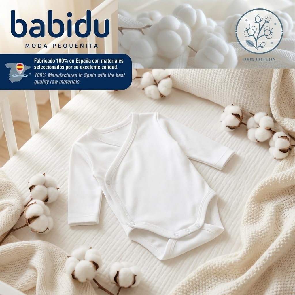 Babidu Body 1170 Bambù Maniche Corte Prematuro Bianco