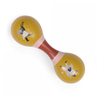 Moulin Roty Apres la Pluie maracas legno senape 14,5 cm