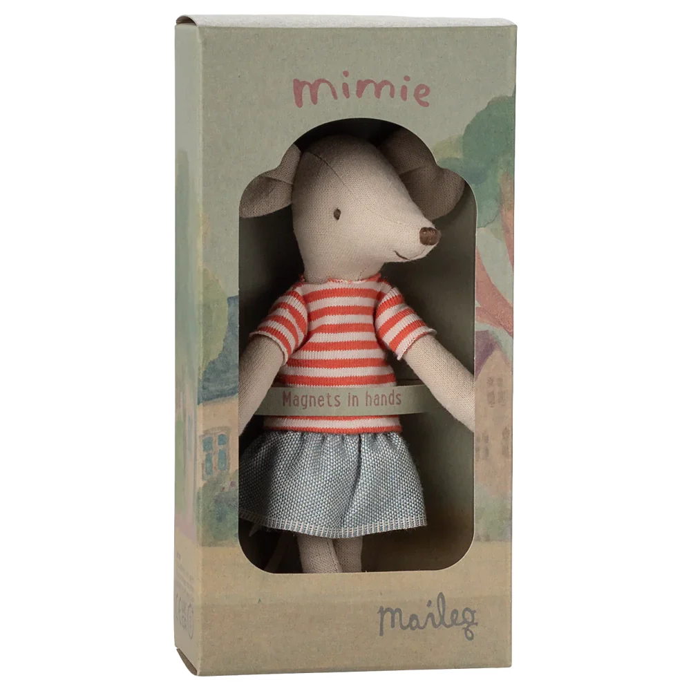 Maileg Topino Big Sister Righe Pupazzo Cotone 13 cm