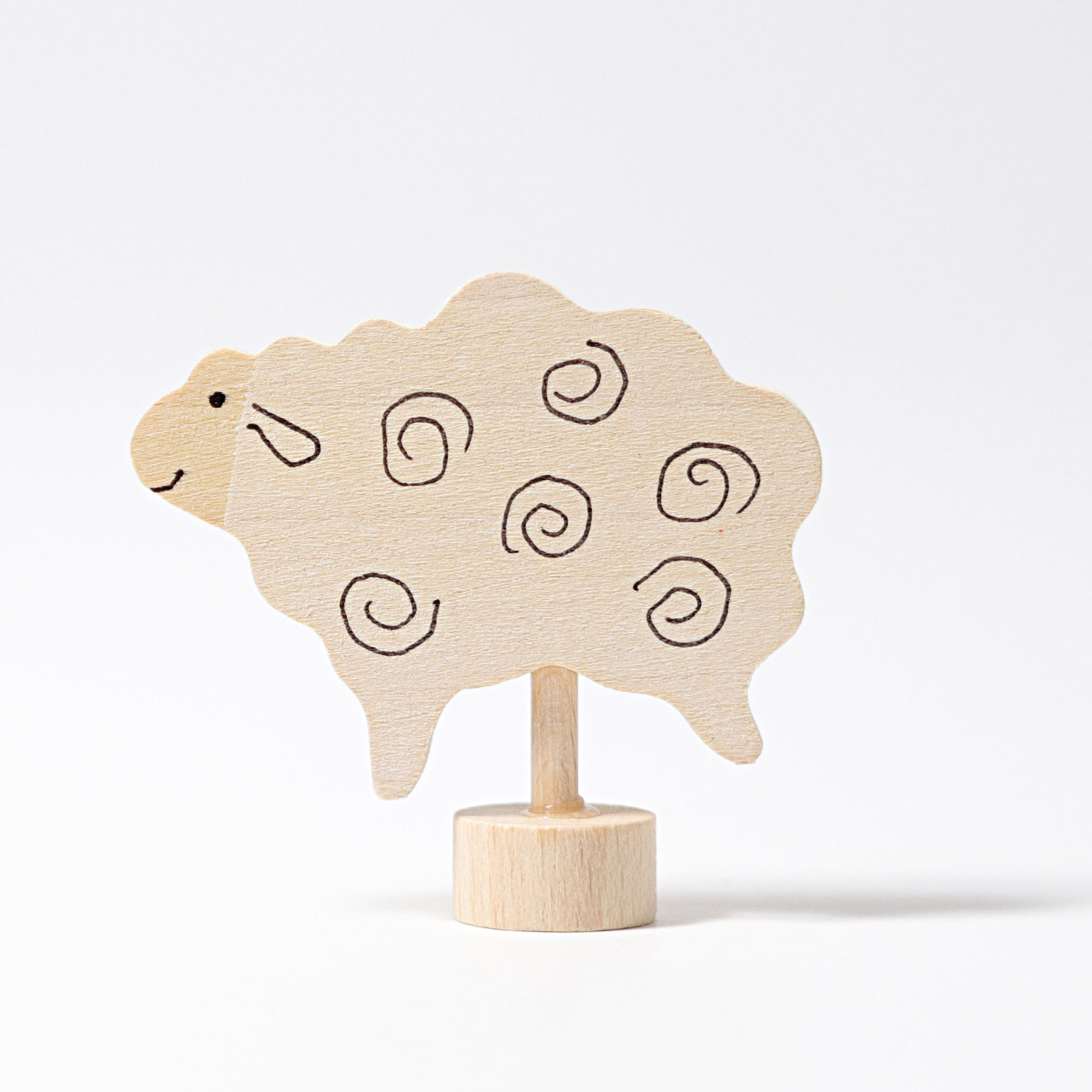 Grimm's Pecora Bianca figura in legno 5 cm dipinta a mano