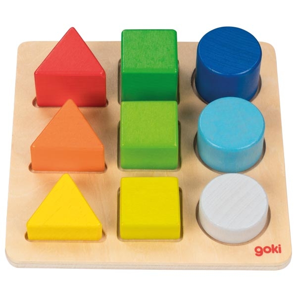 Goki puzzle colori e forme Montessori in legno