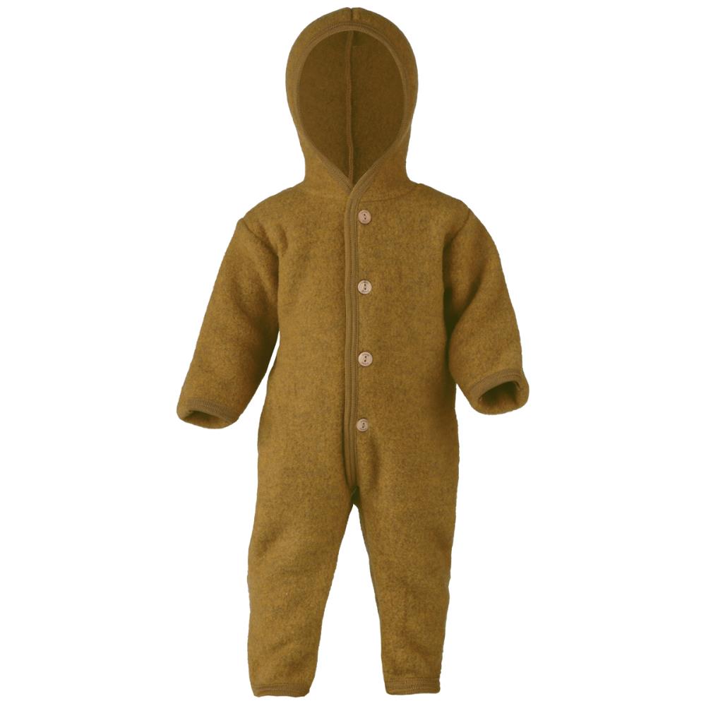 Engel Nature Safran tuta pile lana con cappuccio