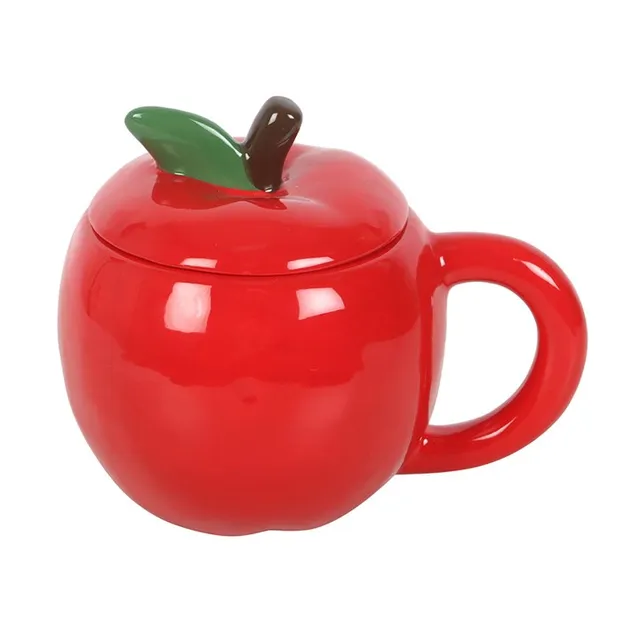 Tazza mela in ceramica con coperchio 550 ml
