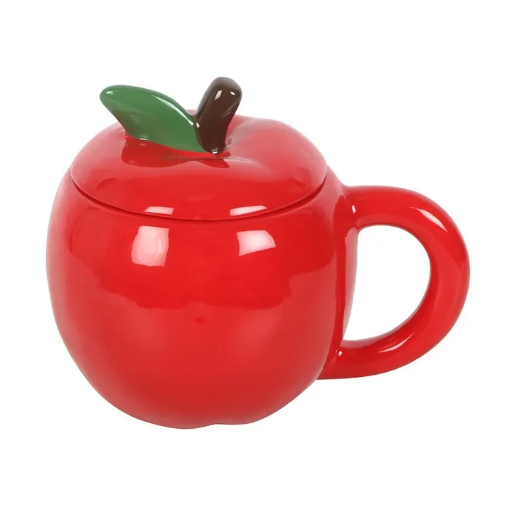 Tazza mela in ceramica con coperchio 550 ml