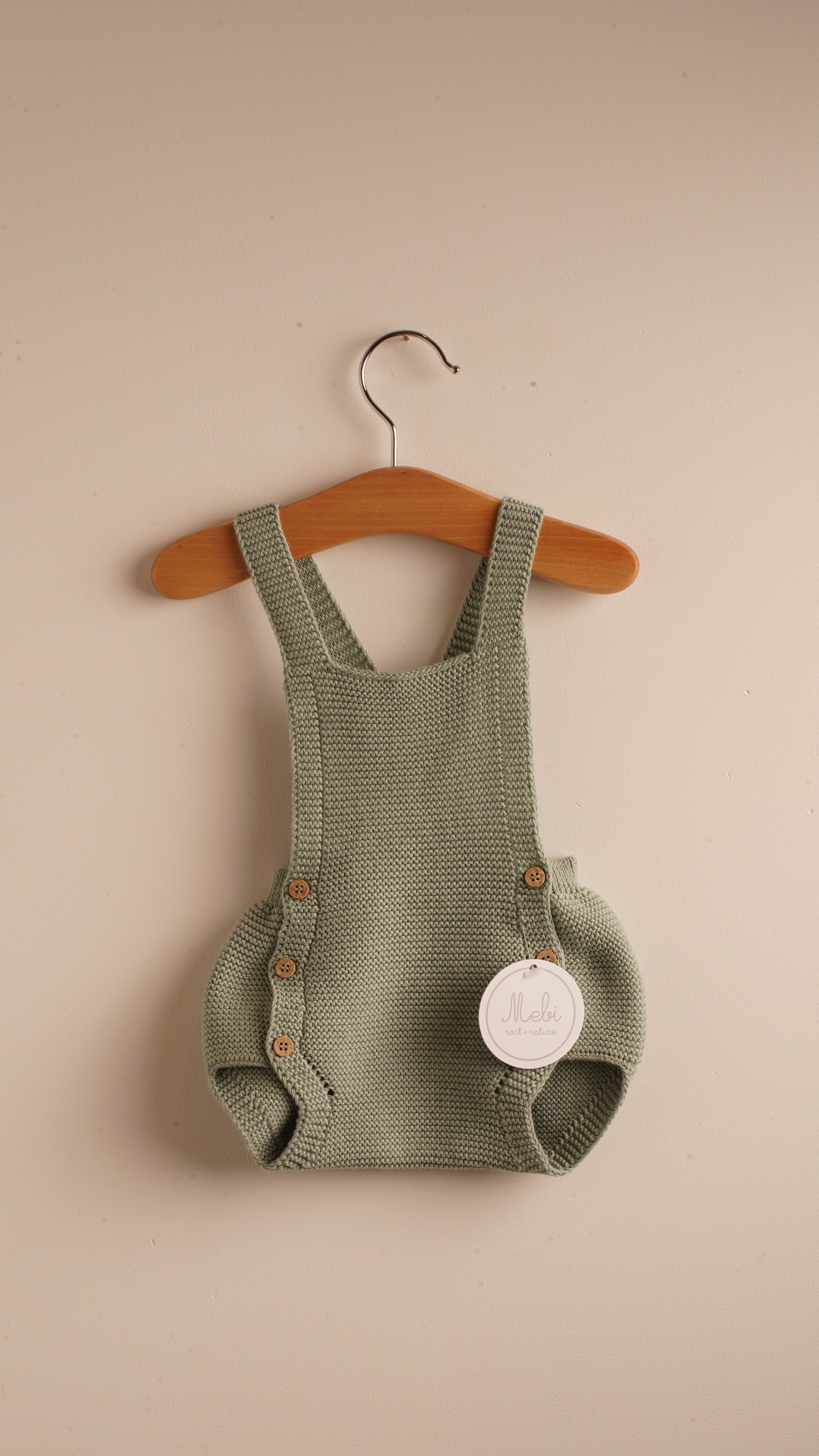 Mebi Peto Salopette Neonato Verde Salvia Cotone