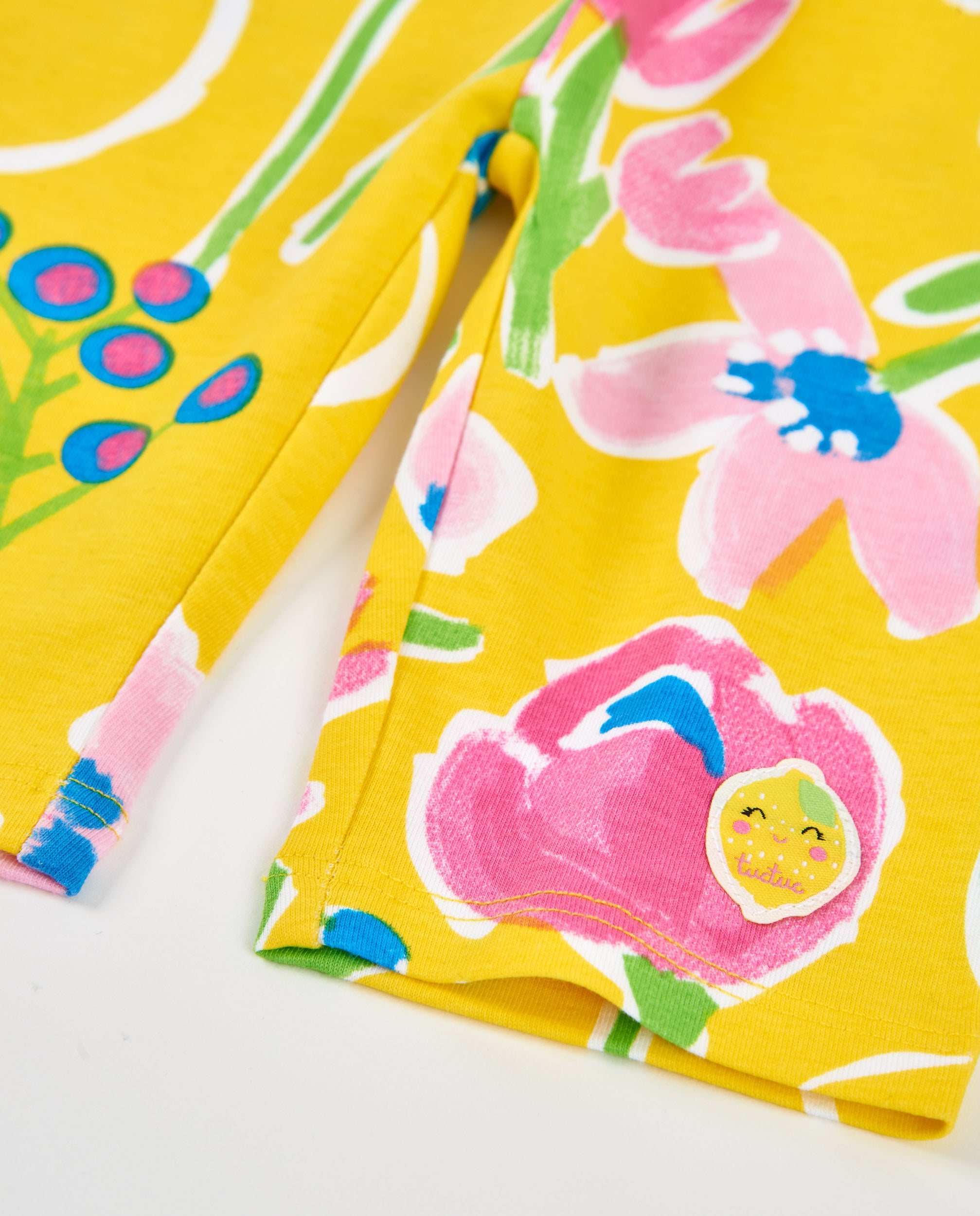 Tuc tuc leggings bambina gialli con fiori