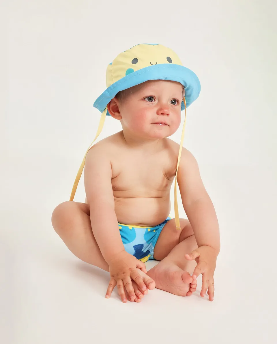 Tuc tuc set mare neonato blu costume cappello UPF 50+