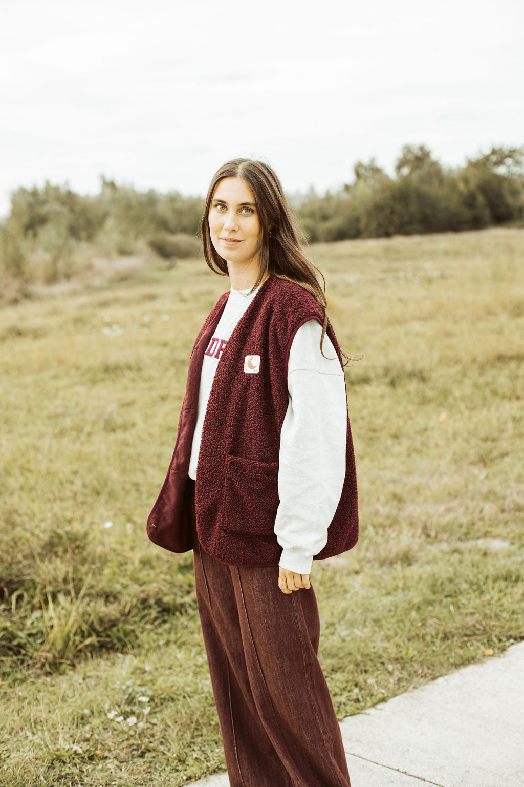 Ella and Rapha Teddy gilet bordeaux donna poliestere