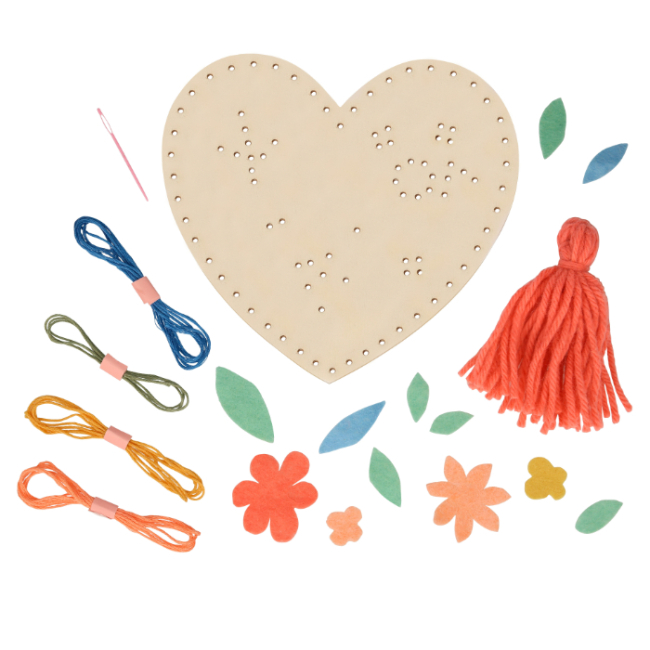 Meri Meri cuore kit ricamo bambini 8+ anni