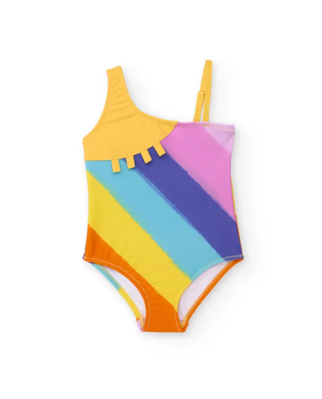 Tuc Tuc Costume Intero Bambina Giallo Asimmetrico